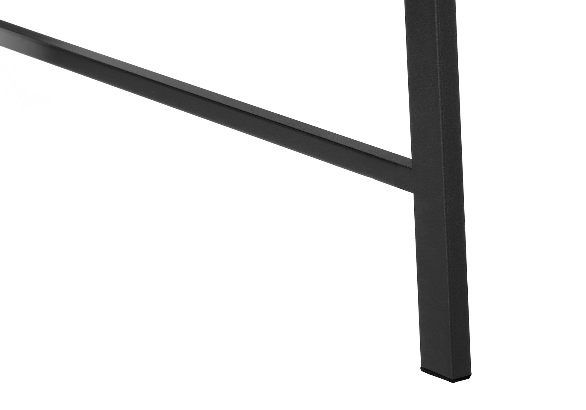 Black metal desk leg with clean lines modern office furniture detail