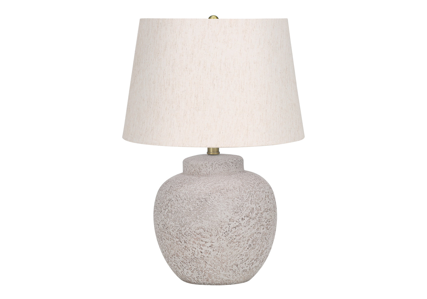 Textured ceramic table lamp with offwhite linen shade