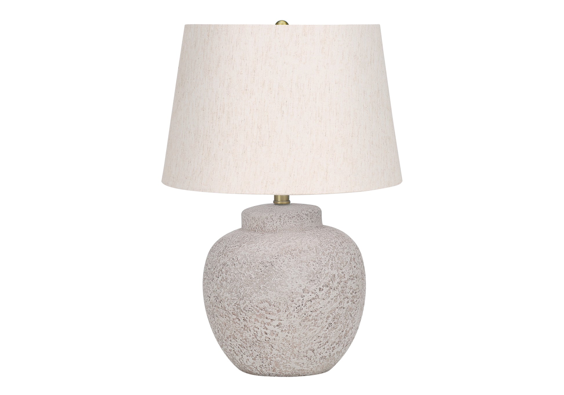 Textured ceramic table lamp with offwhite linen shade