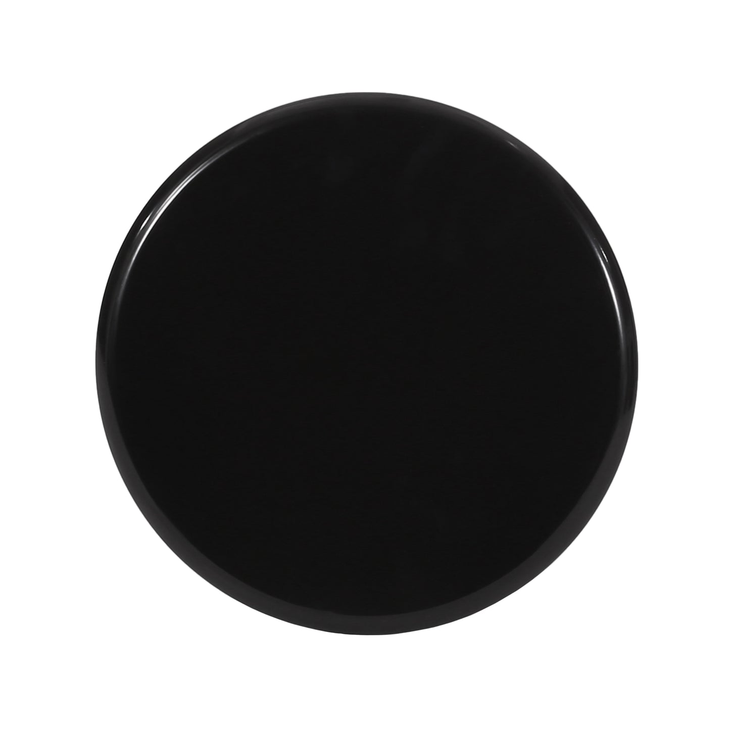 Glossy black circular coaster perfect for protecting surfaces