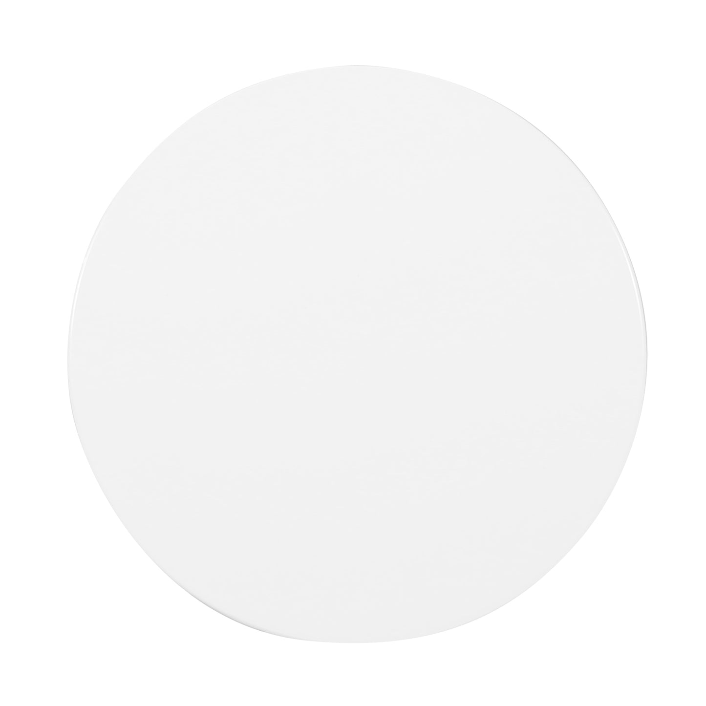 Smooth round white tabletop ideal for a modern dining table