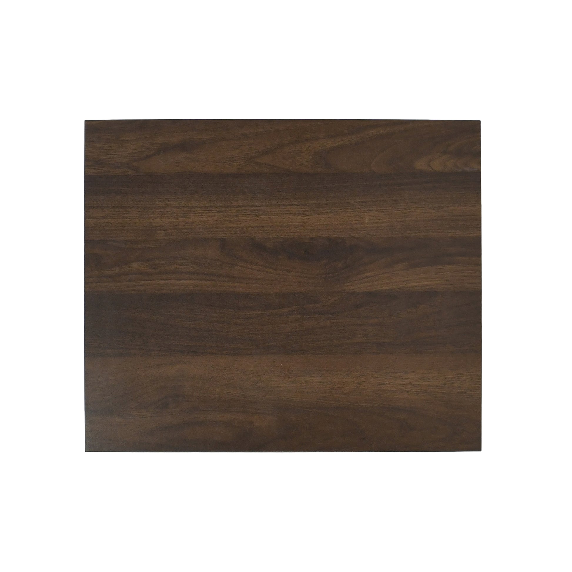 Dark brown wood grain veneer tabletop with horizontal grain pattern