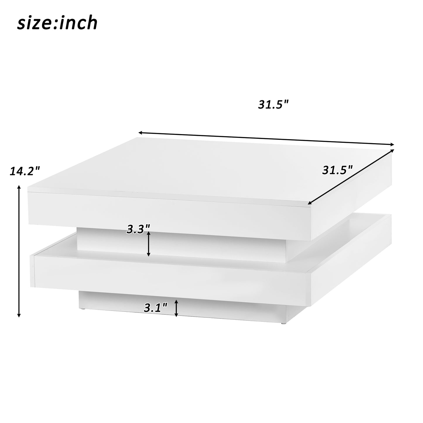 Modern white lift top coffee table with storage sleek design
