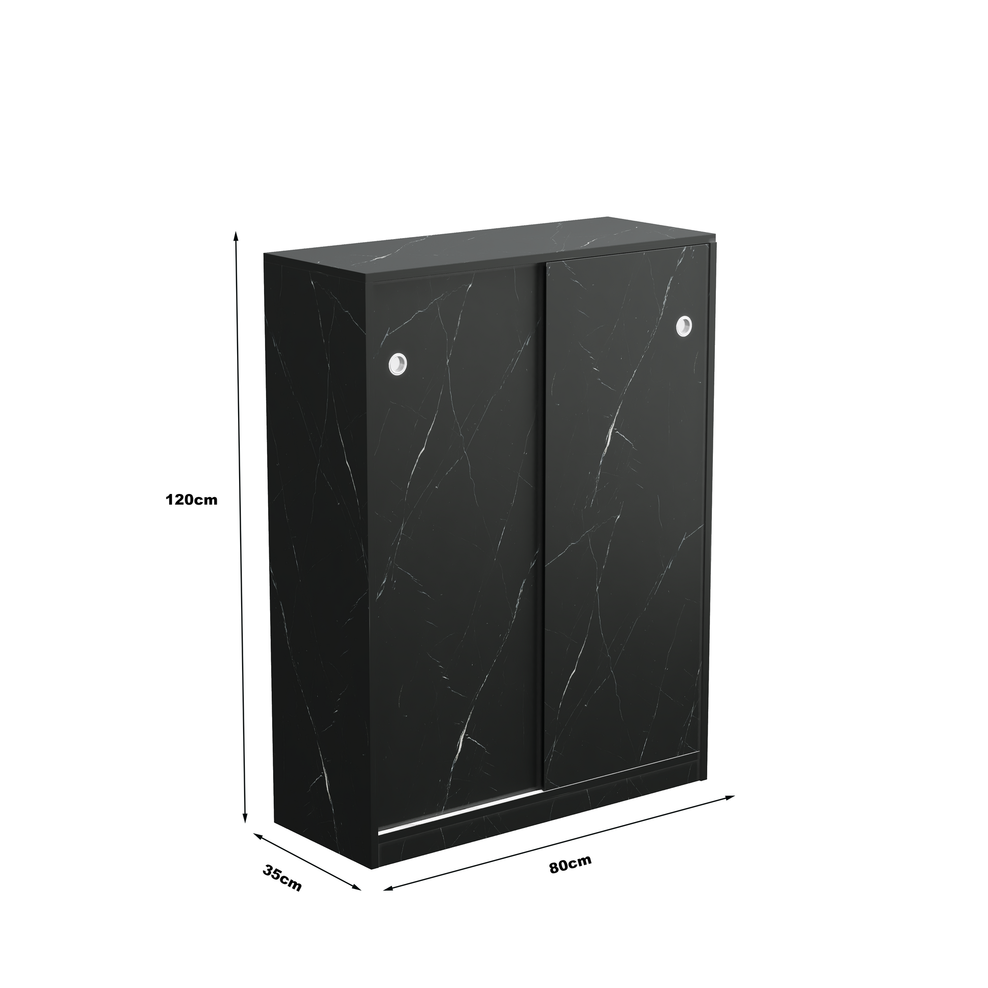 Sleek black marble effect wardrobe with sliding doors dimensions xxcm