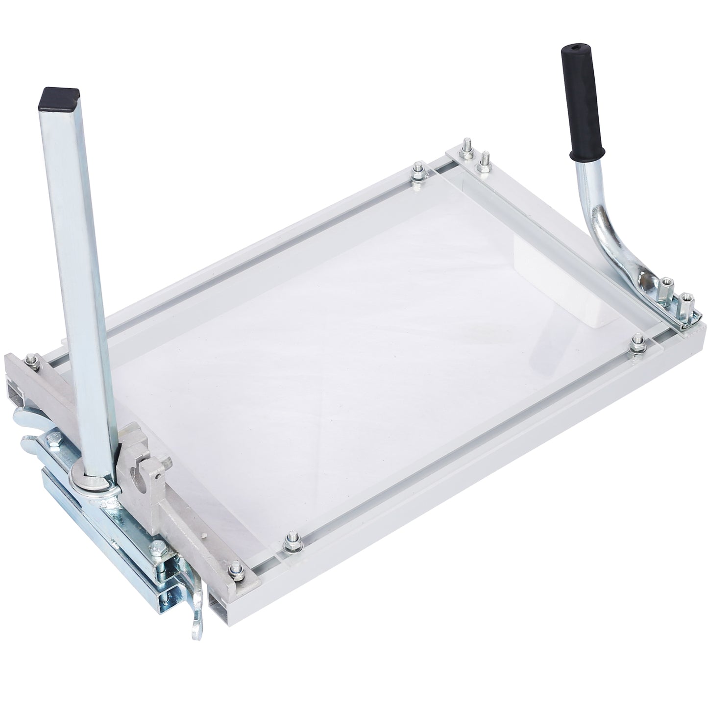 Silver metal clipboard with clamp and handle for easy document handling