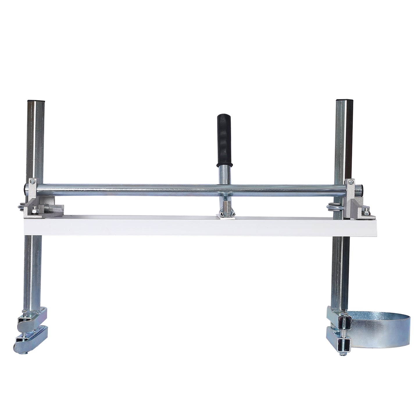 Portable chainsaw mill with aluminum and steel frame for milling lumber