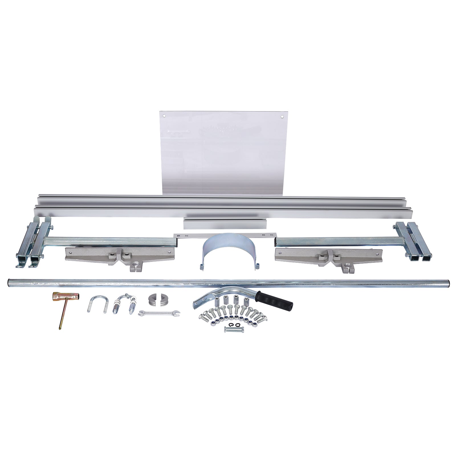 Metal chainsaw mill frame and hardware kit for lumber processing