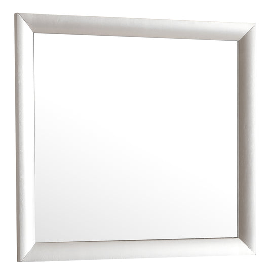 Minimalist silver framed mirror with clean lines