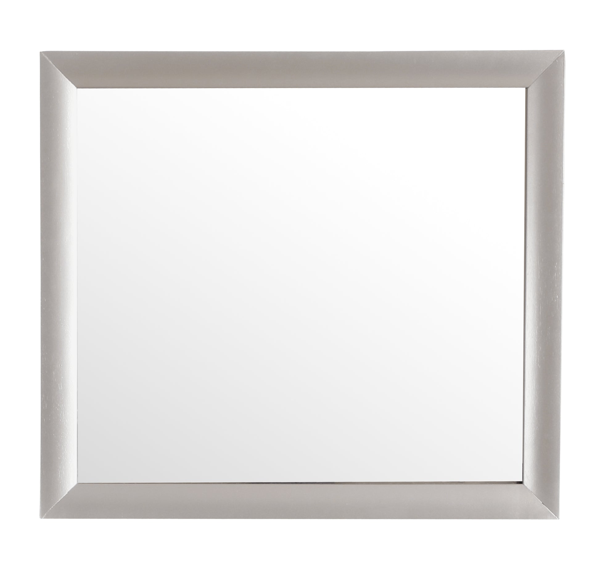 Brushed silver framed rectangular mirror perfect for entryway or vanity