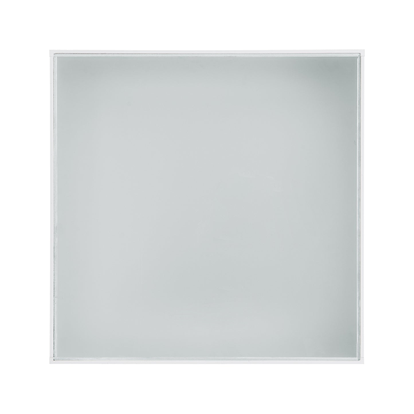 Minimalist square frosted glass panel with white frame ideal for interior decor
