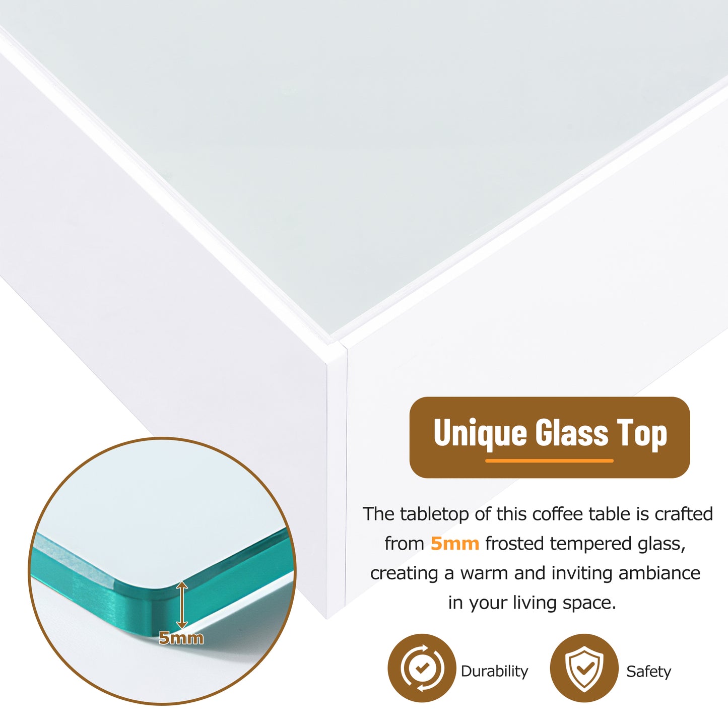 mm frosted tempered glass coffee table top detail durable and safe