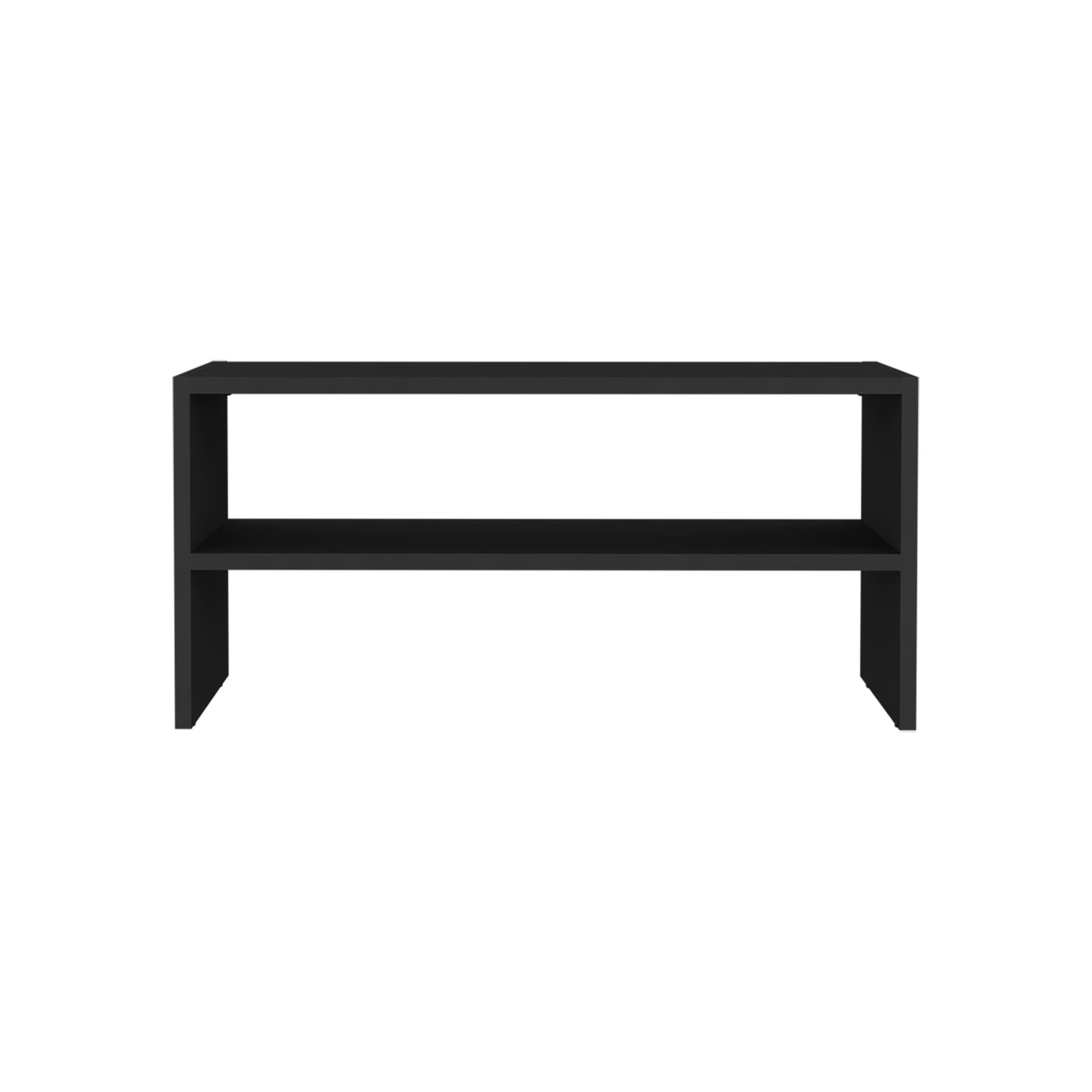 Sleek black modern twoshelf media console