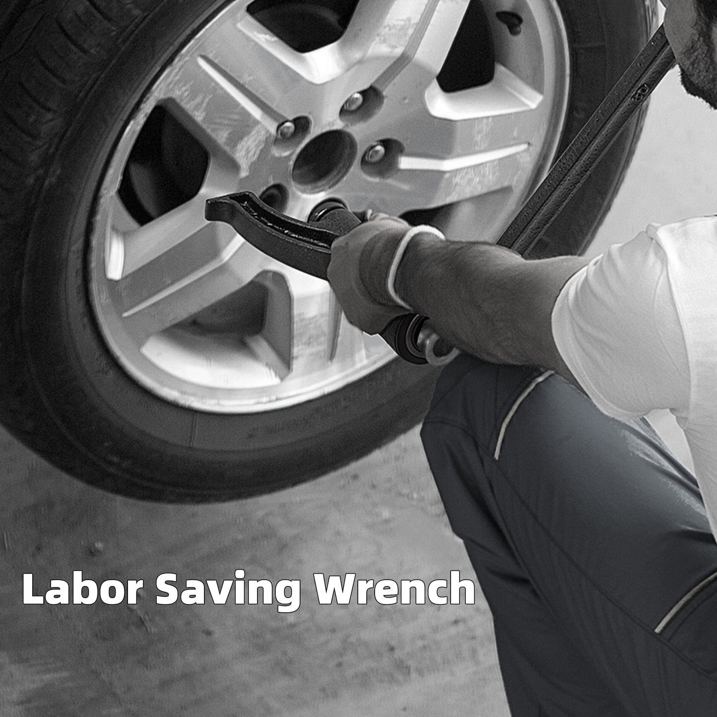 Heavyduty lug wrench with ergonomic handle ideal for car tire changes