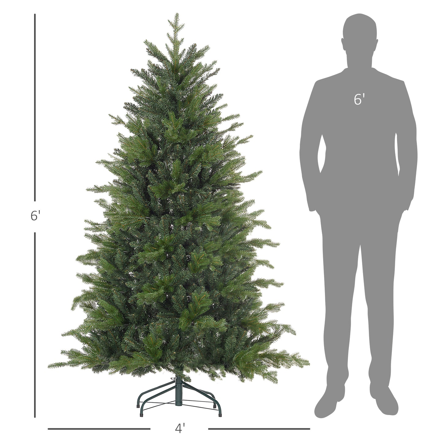 Sixfoot tall realistic artificial Christmas tree ft wide base