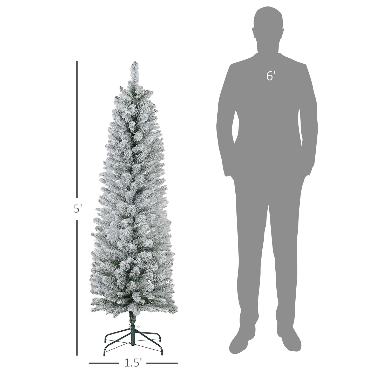 foot flocked artificial Christmas tree with realistic branches and a metal stand