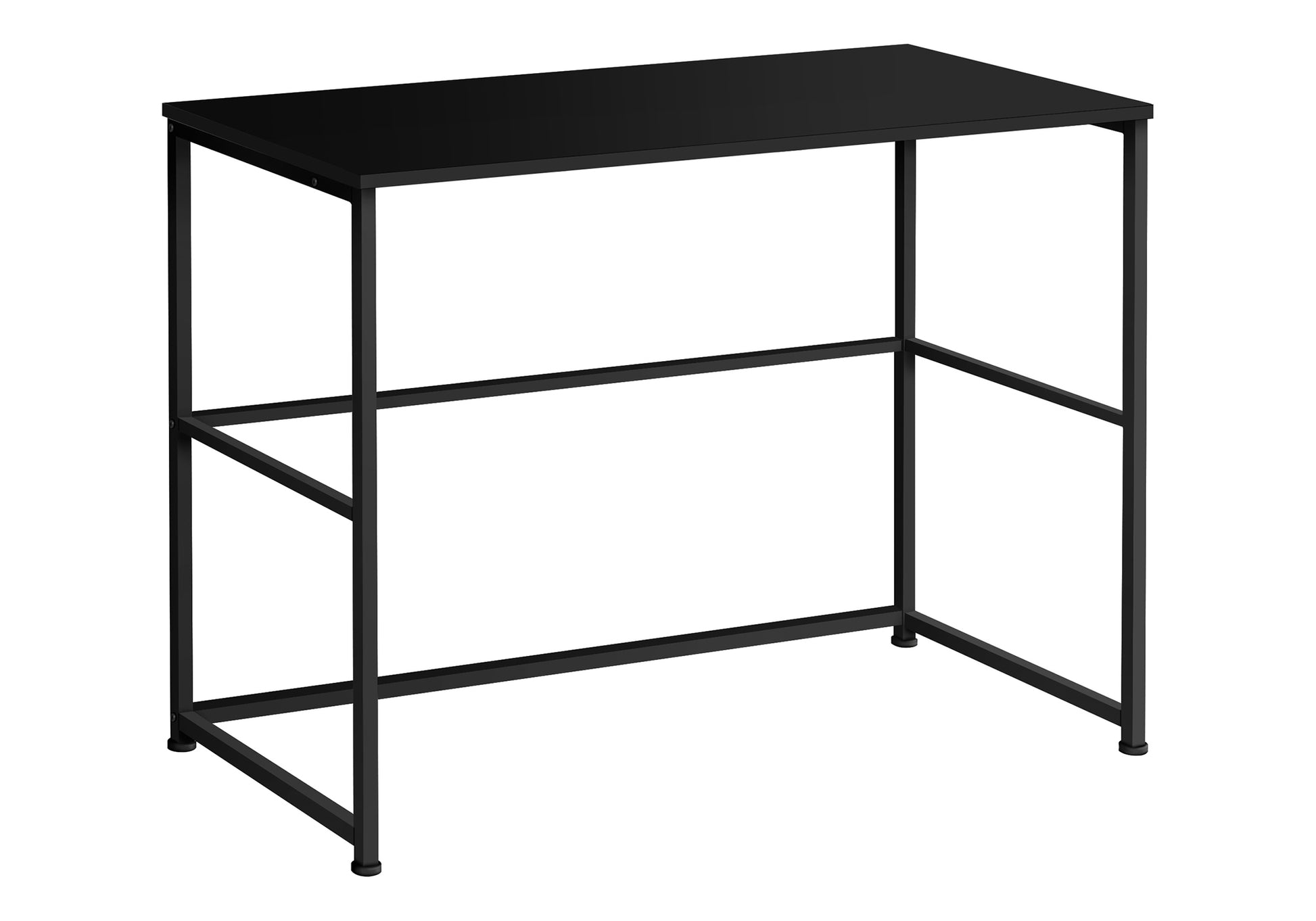 Modern black minimalist writing desk with sturdy metal frame