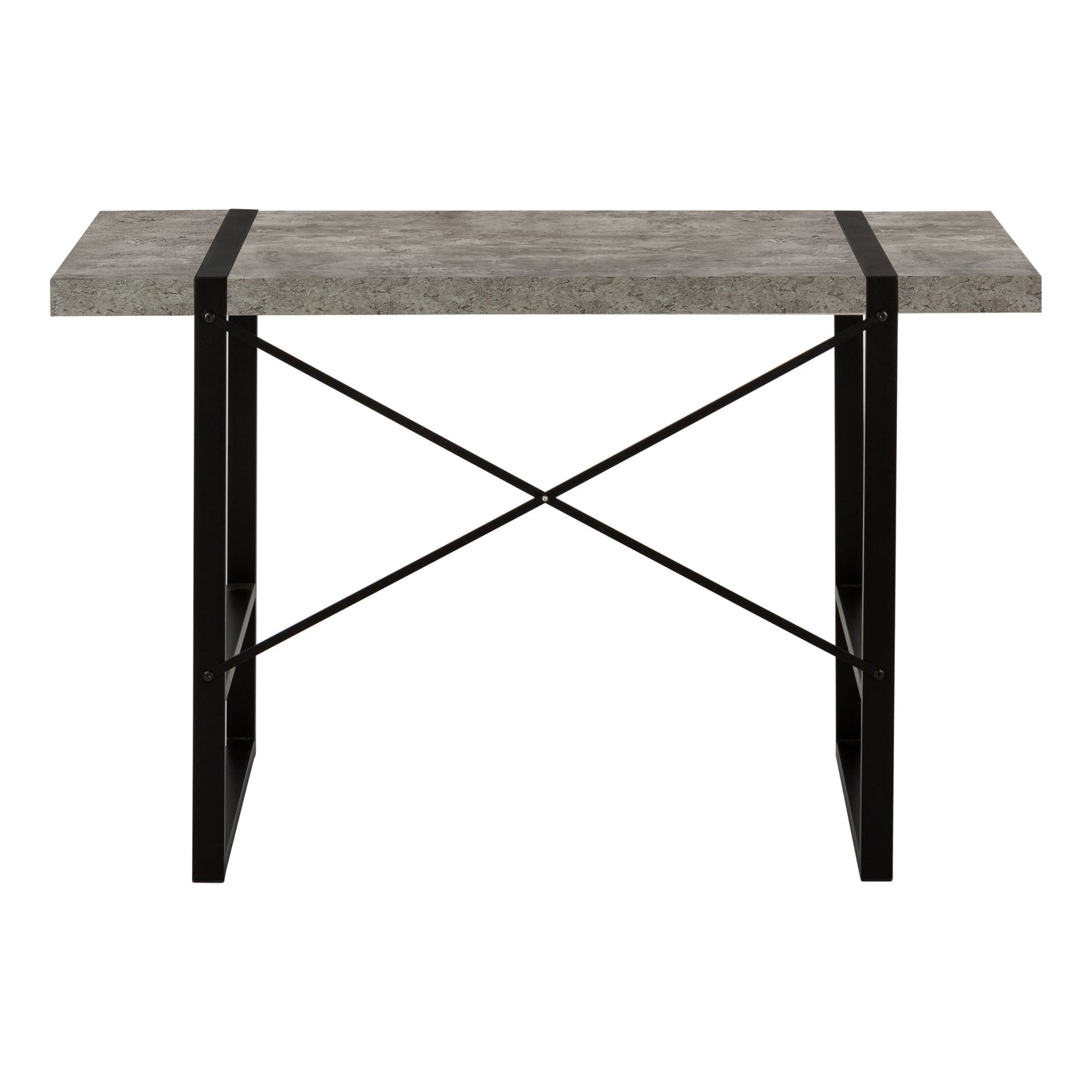 Industrial style desk with concretelook top and black metal frame ideal for a home office