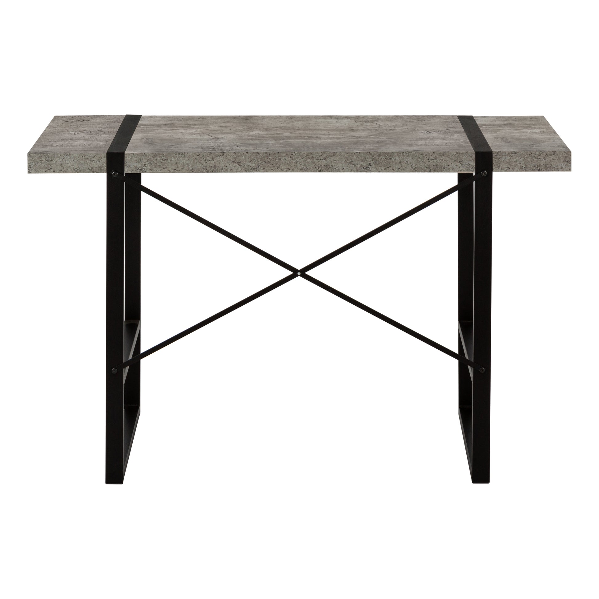 Industrial style desk with concretelook top and black metal frame ideal for a home office