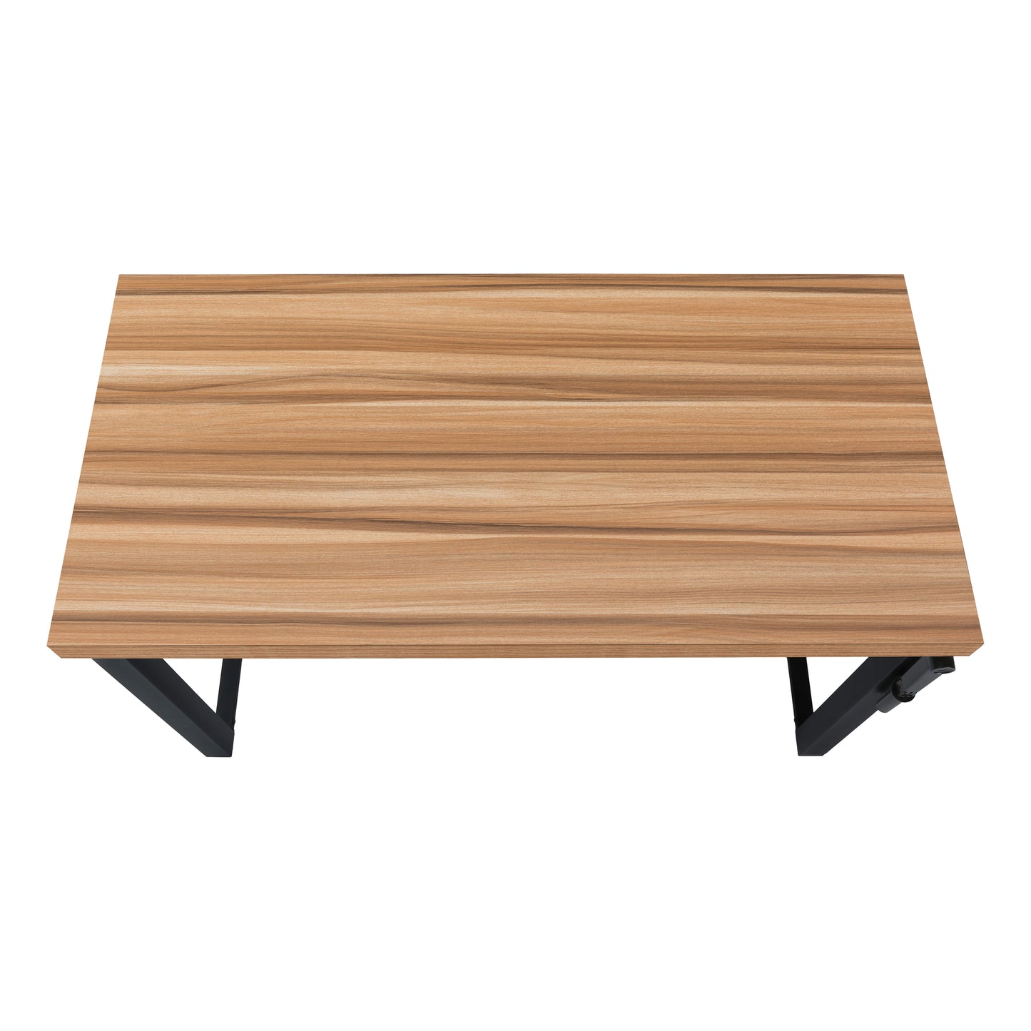 Modern wooden desk with sleek black metal legs