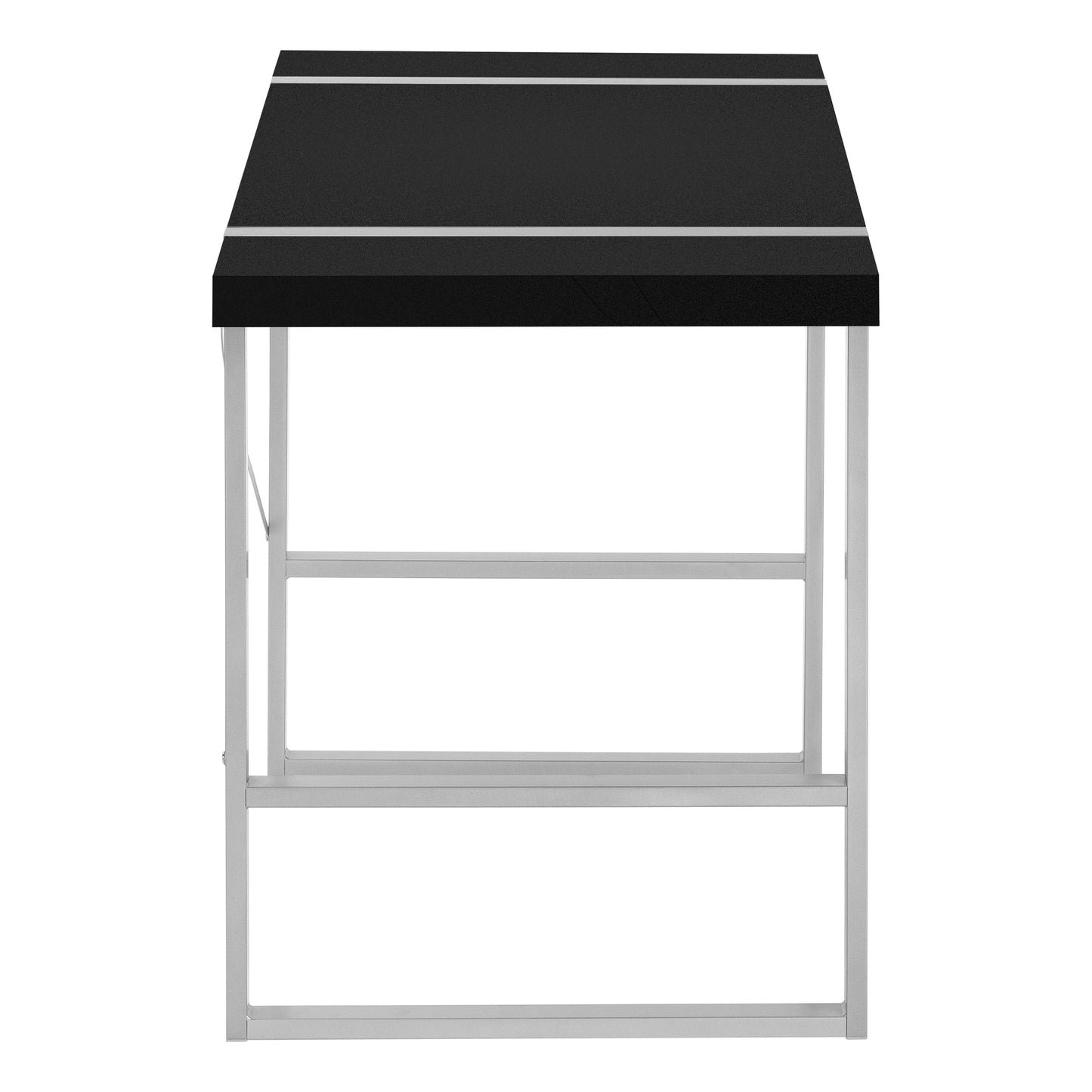Modern black and silver accent table with clean lines and metal frame