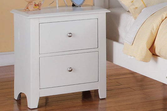 TREATLIFE HOME Modern Wooden Bedside Nightstand with 2 Drawers, White Finish, Contemporary Style Furniture for Bedrooms