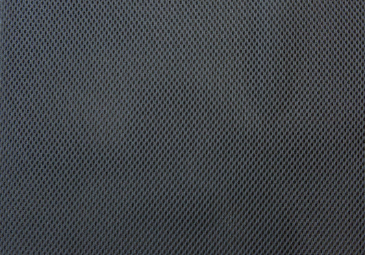 Dark grey mesh fabric with hexagonal pattern perfect for breathable upholstery
