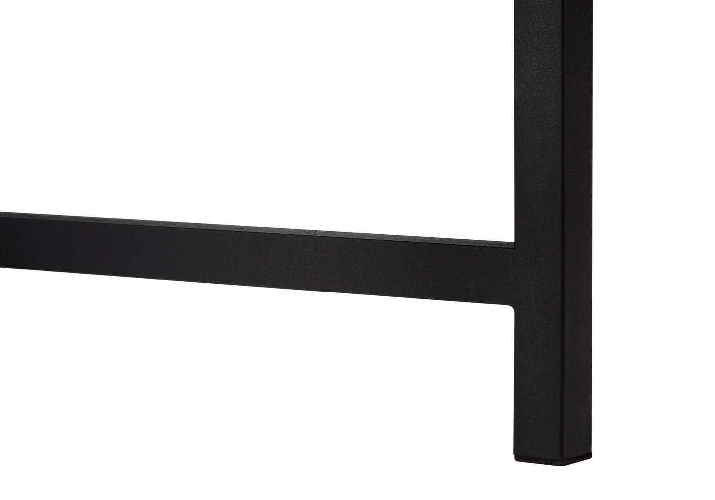 Modern black metal table leg with clean lines for dining table support