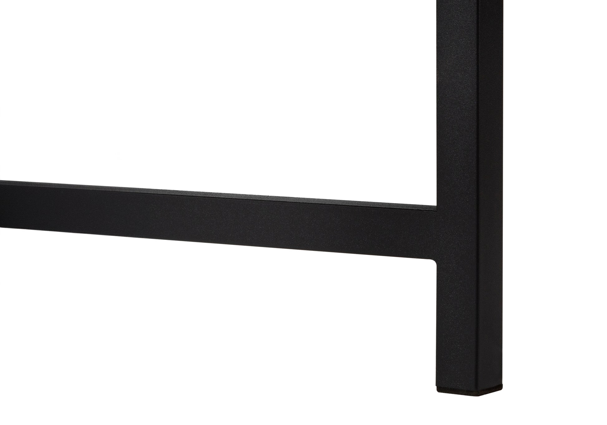 Modern black metal table leg with clean lines for dining table support