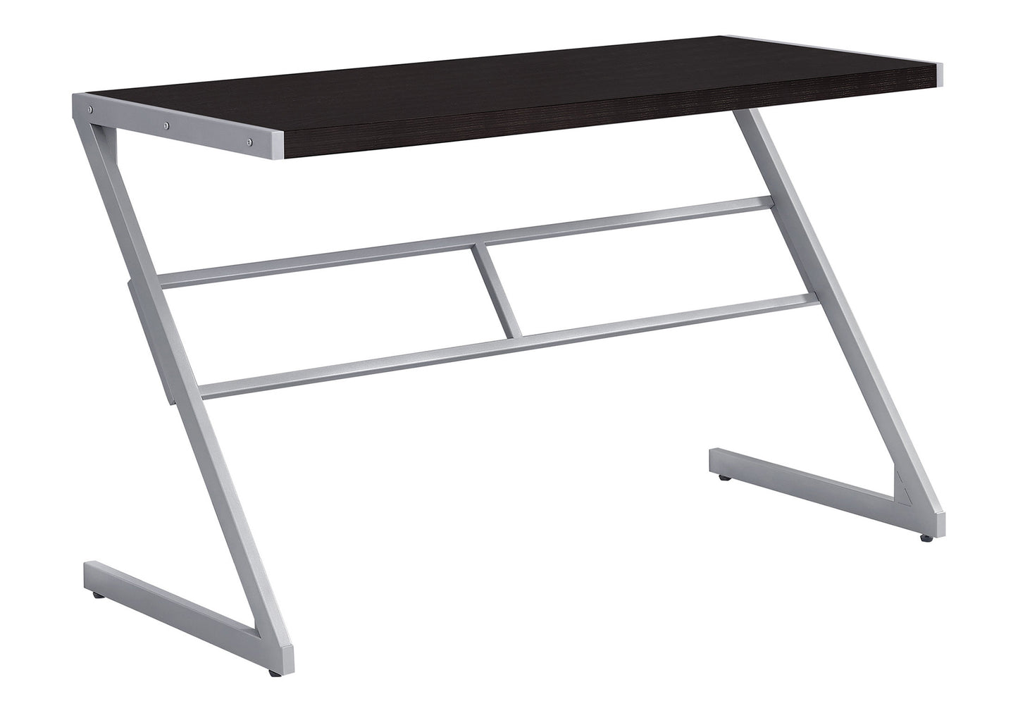 Dark wood accent desk with a modern Zframe metal base for home office