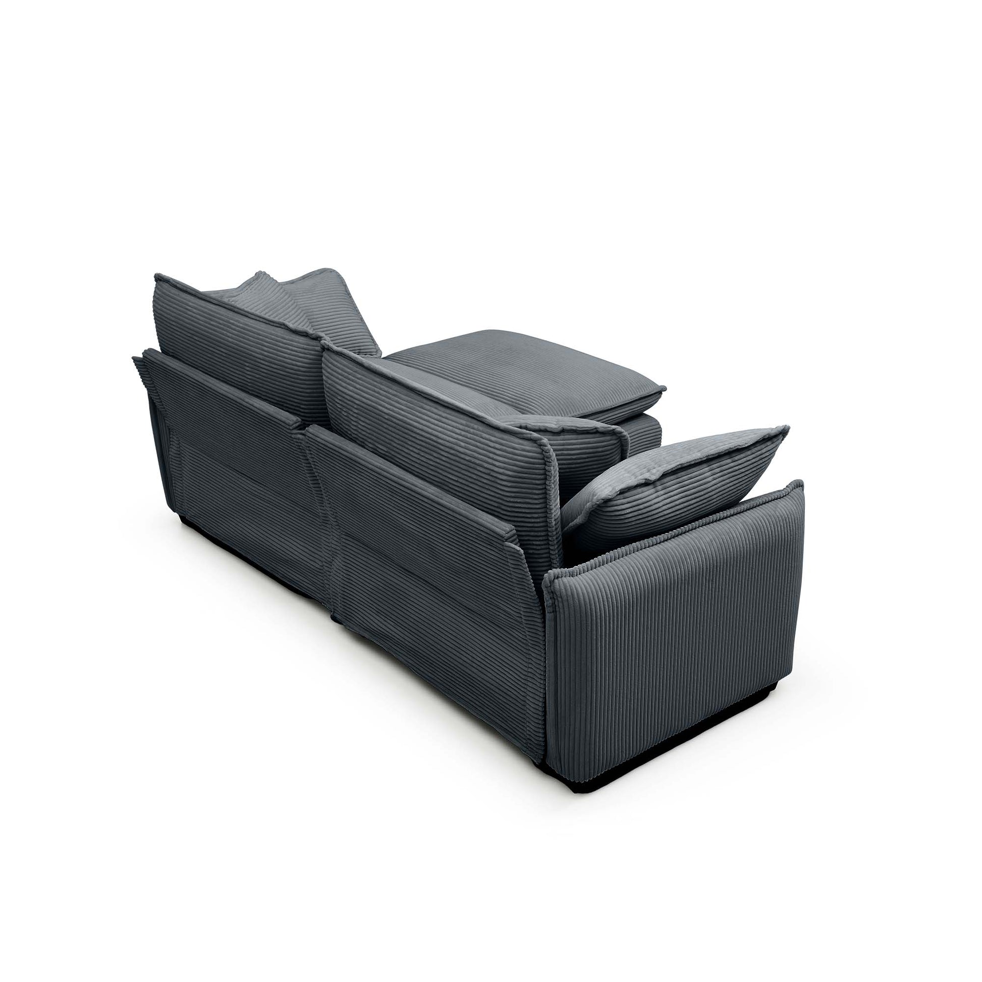 Dark gray corduroy sectional sofa with plush cushions for modern living rooms