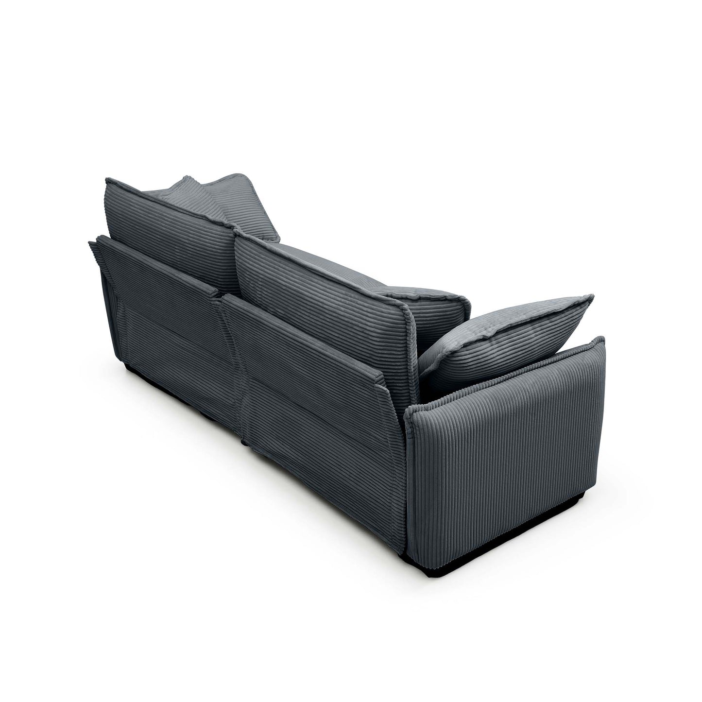 Dark gray corduroy sectional sofa with plush removable cushions for modern living rooms