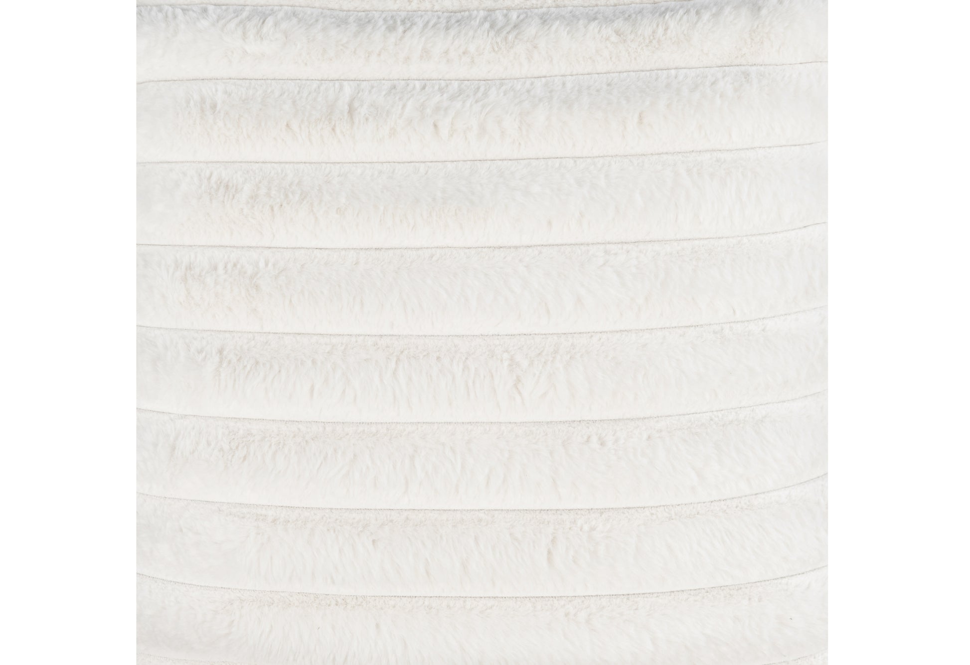 Soft white plush fabric with horizontal ribbed texture perfect for cozy throws