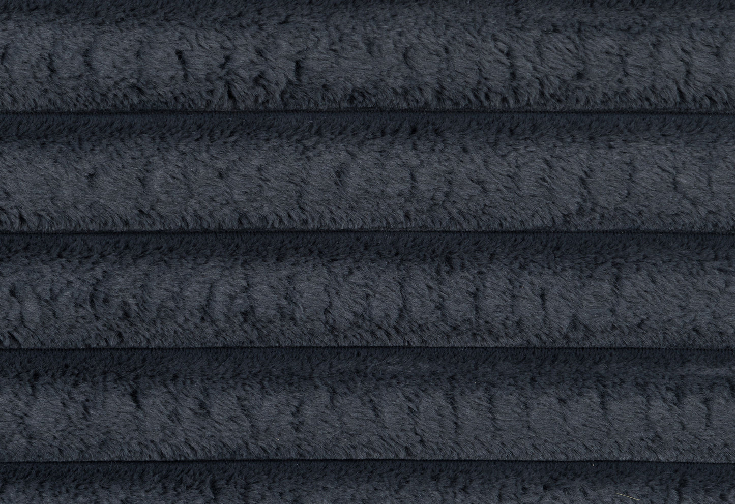 Dark gray plush fabric with horizontal ribbing for upholstery