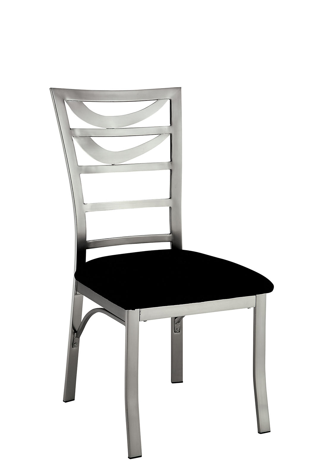 TREATLIFE HOME Contemporary Ladder Back Dining Chairs with Padded Microfiber Seats, Set of 2, Silver and Black