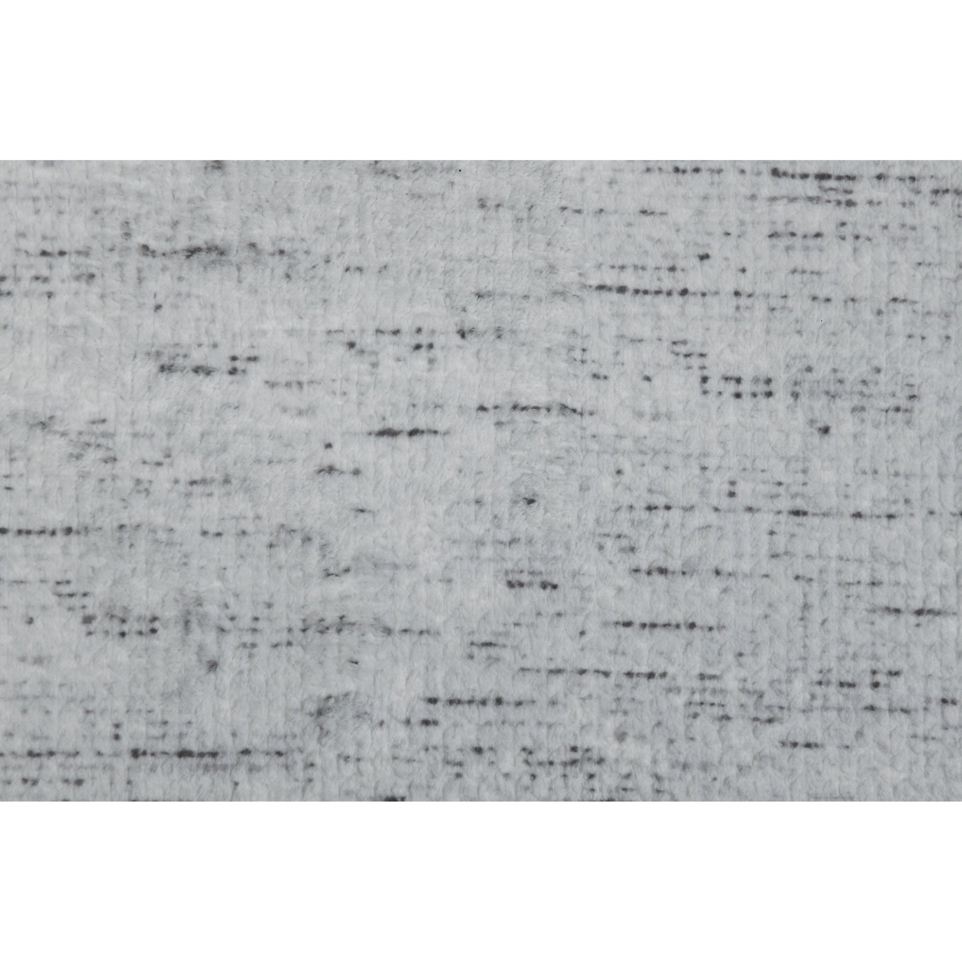 Closeup of a textured light grey fabric with scattered dark grey flecks ideal for upholstery