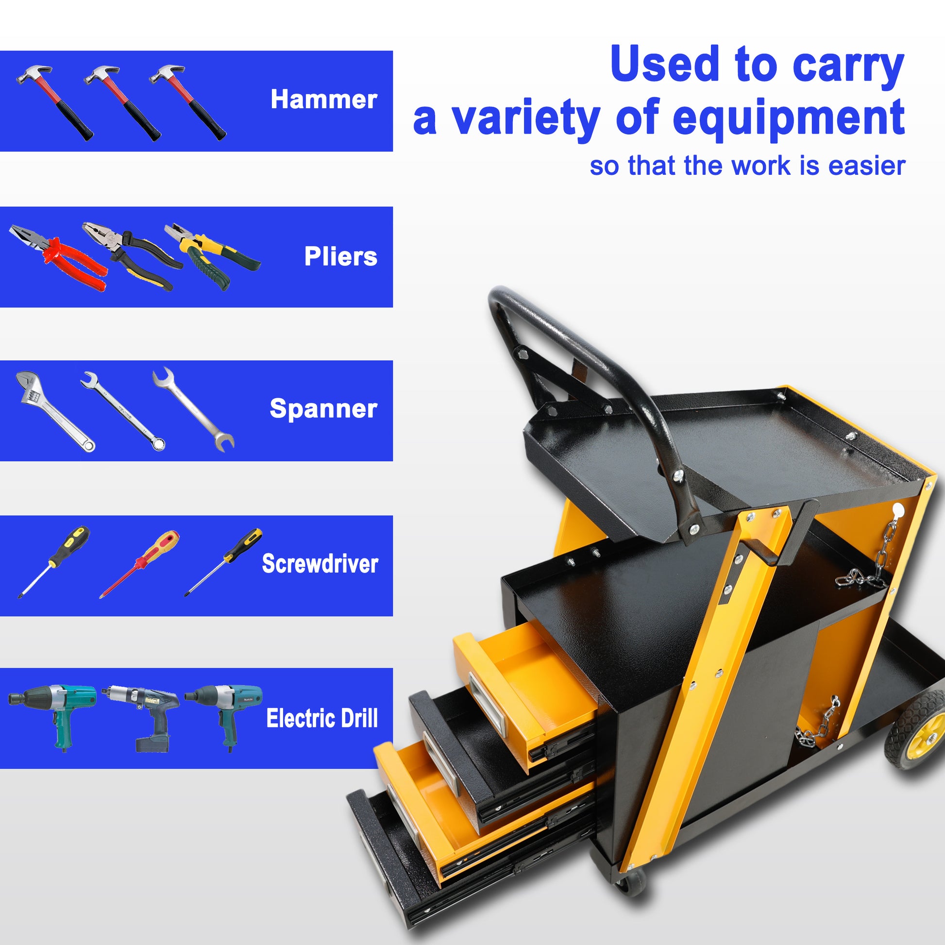 Three claw hammers with red handles for DIY and construction use