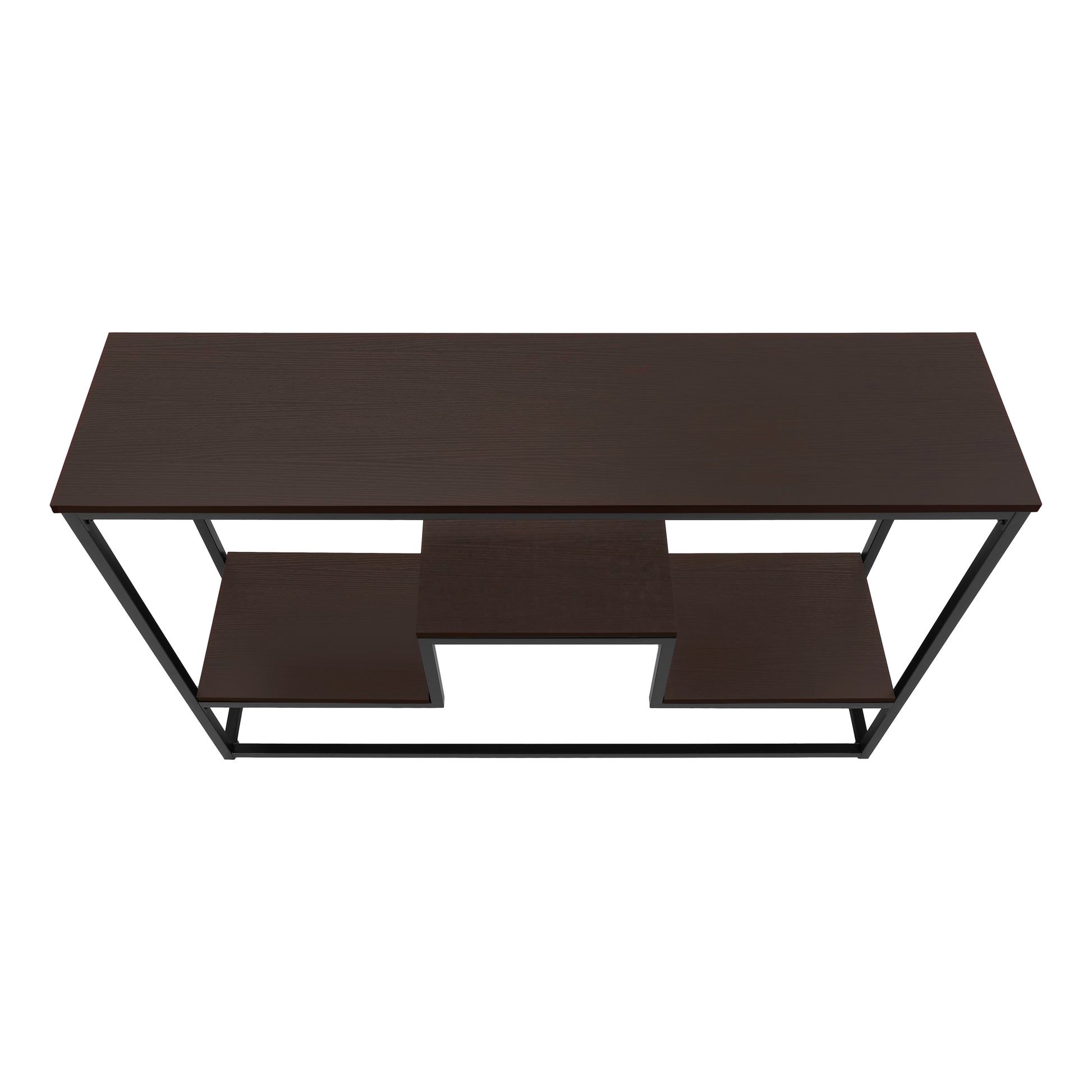 Dark wood tier bookshelf with black metal frame modern industrial design