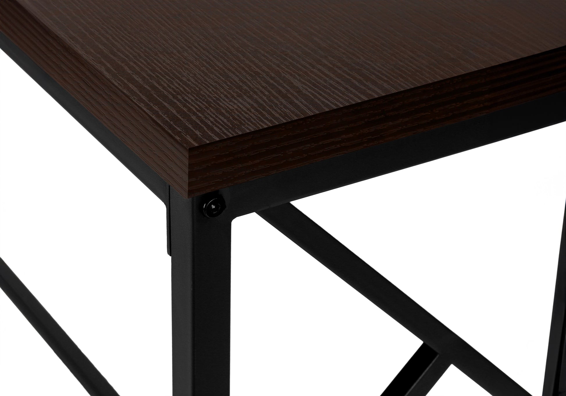 Dark wood desk with black metal frame modern office furniture