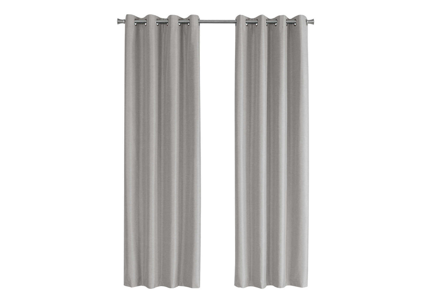 Light gray linen blend grommet curtains two panels for modern living room decor