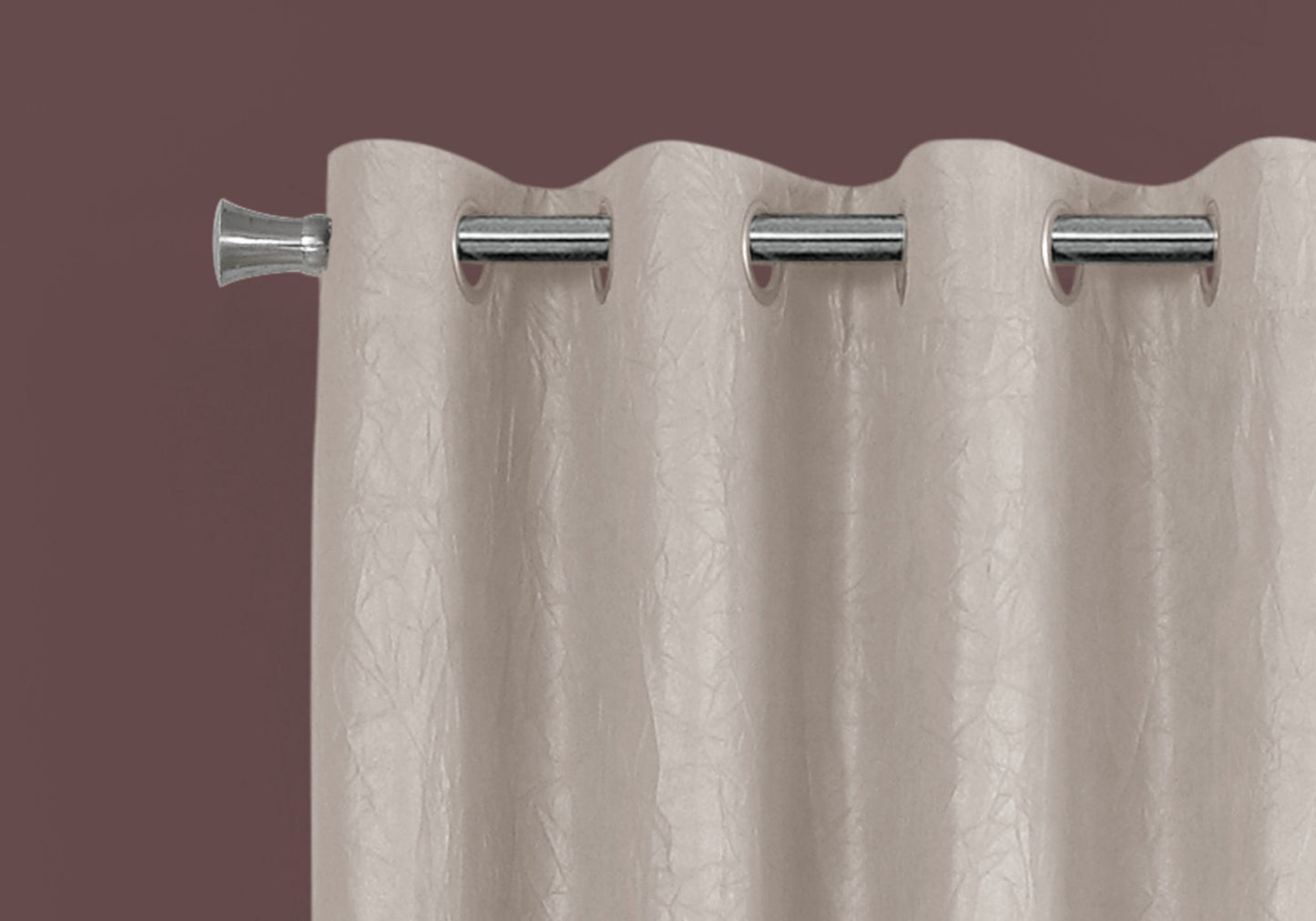 Cream textured blackout curtain with silver grommets for modern decor