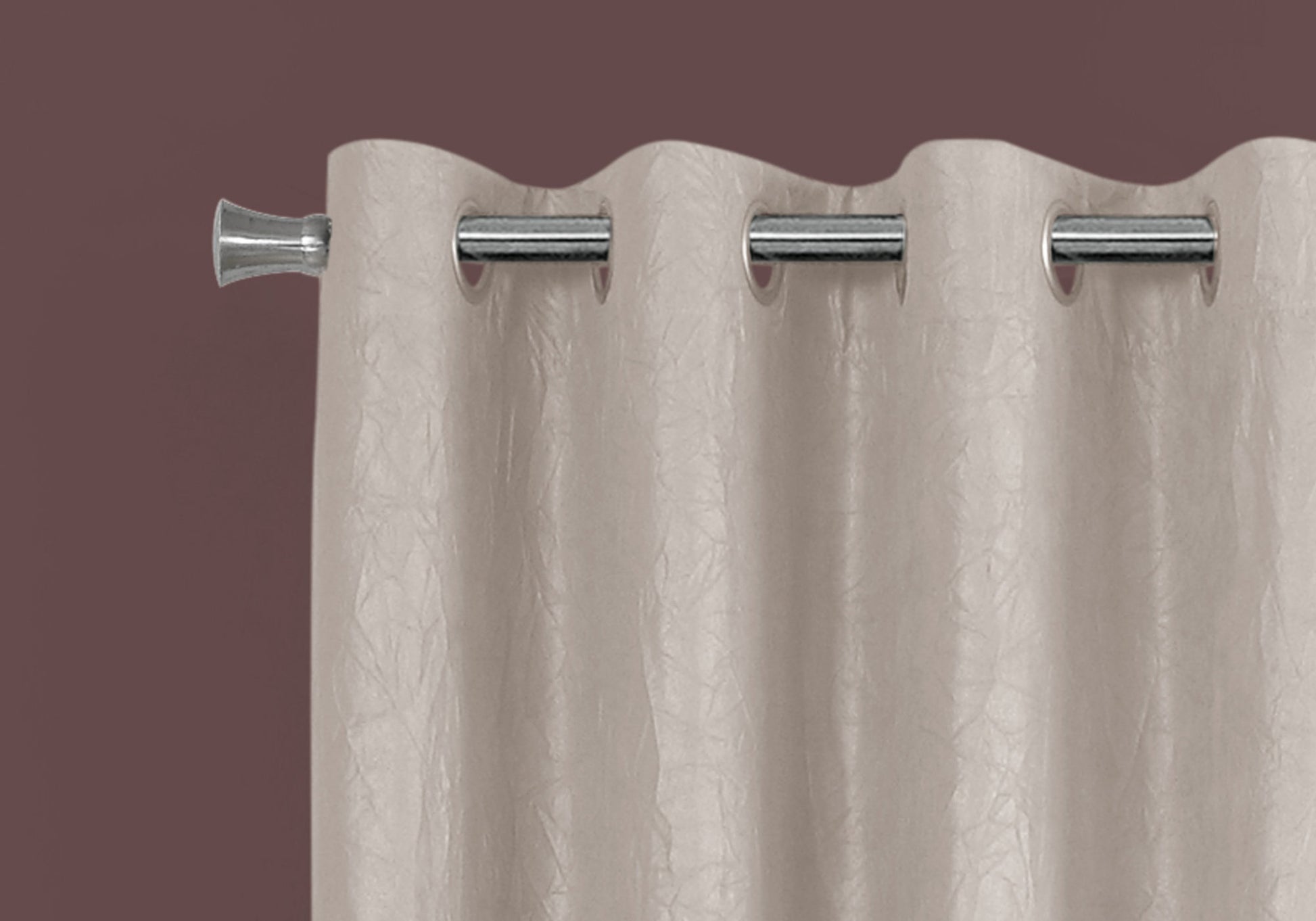 Cream textured blackout curtain with silver grommets for modern decor