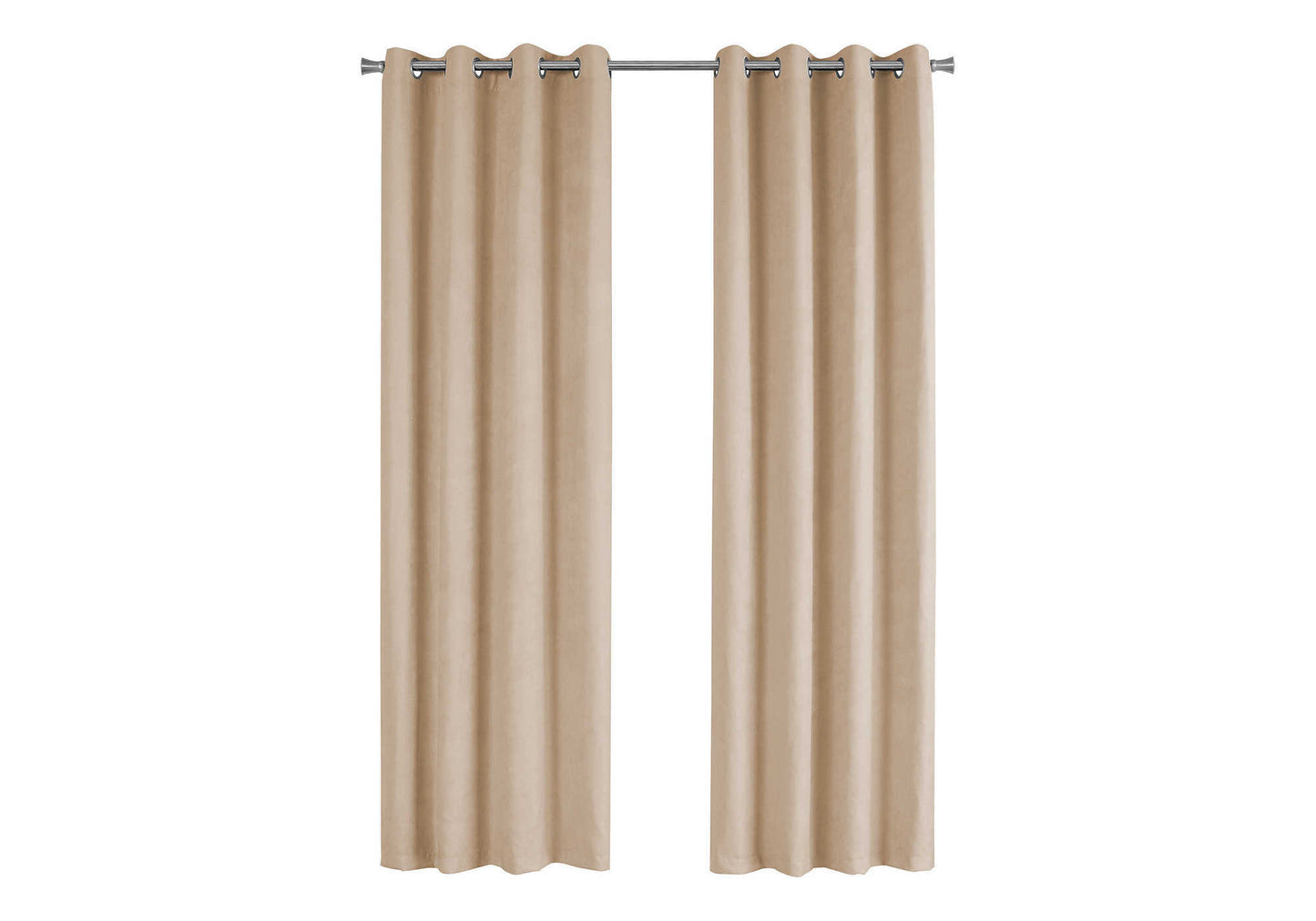 Tan velvet grommet curtains elegant and soft fabric for living room decor