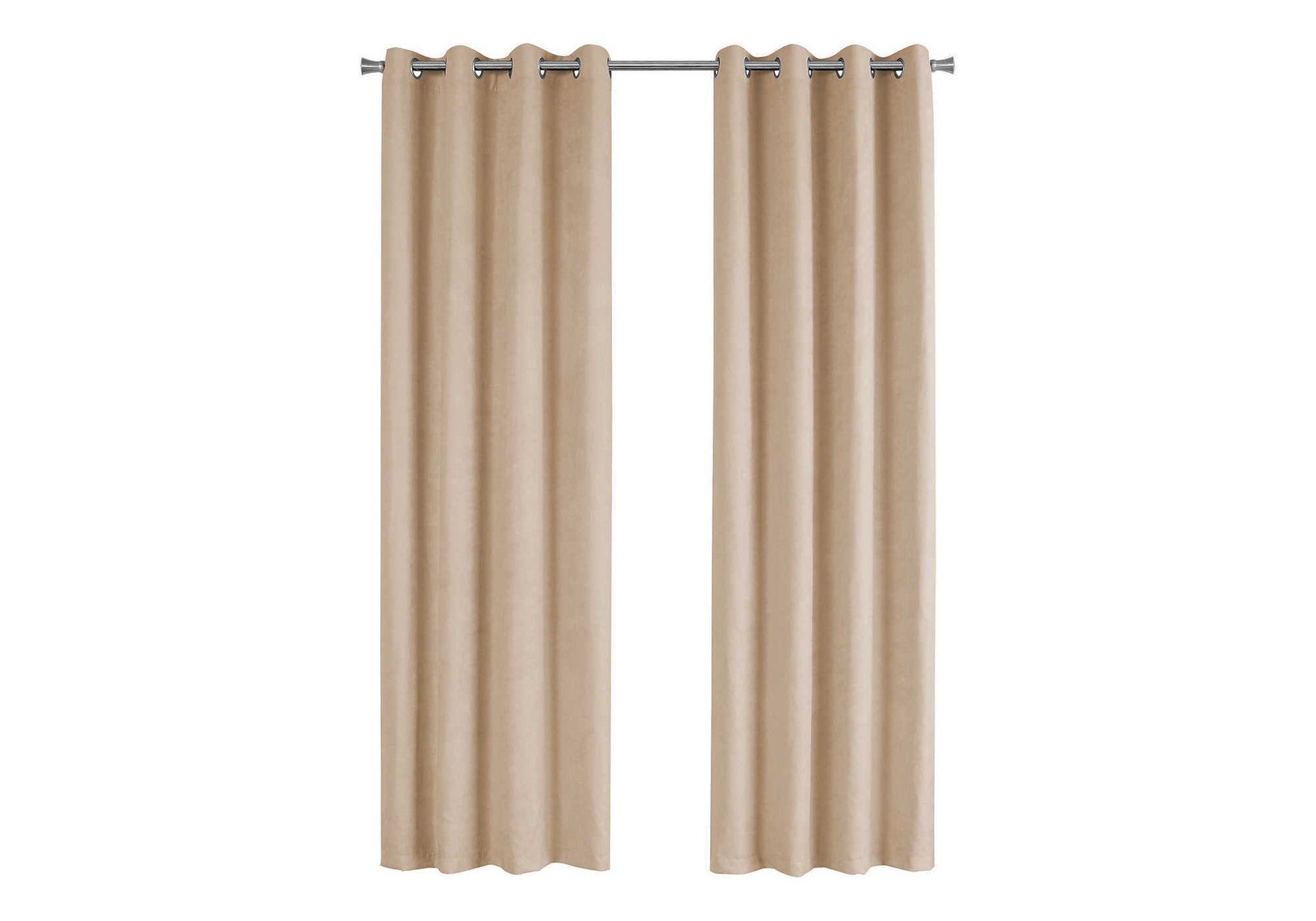 Tan velvet grommet curtains elegant and soft fabric for living room decor