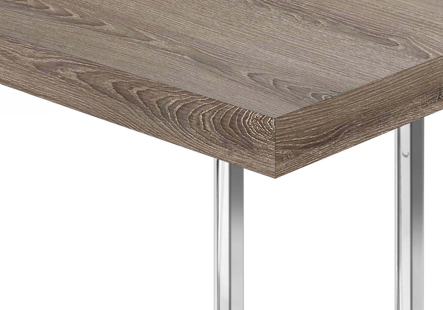 Wooden tabletop with chrome legs modern design