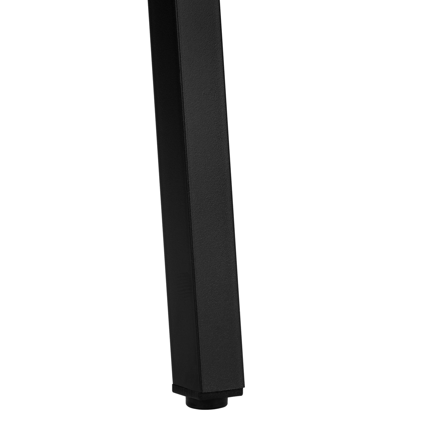 Black textured metal table leg with protective floor cap modern furniture detail