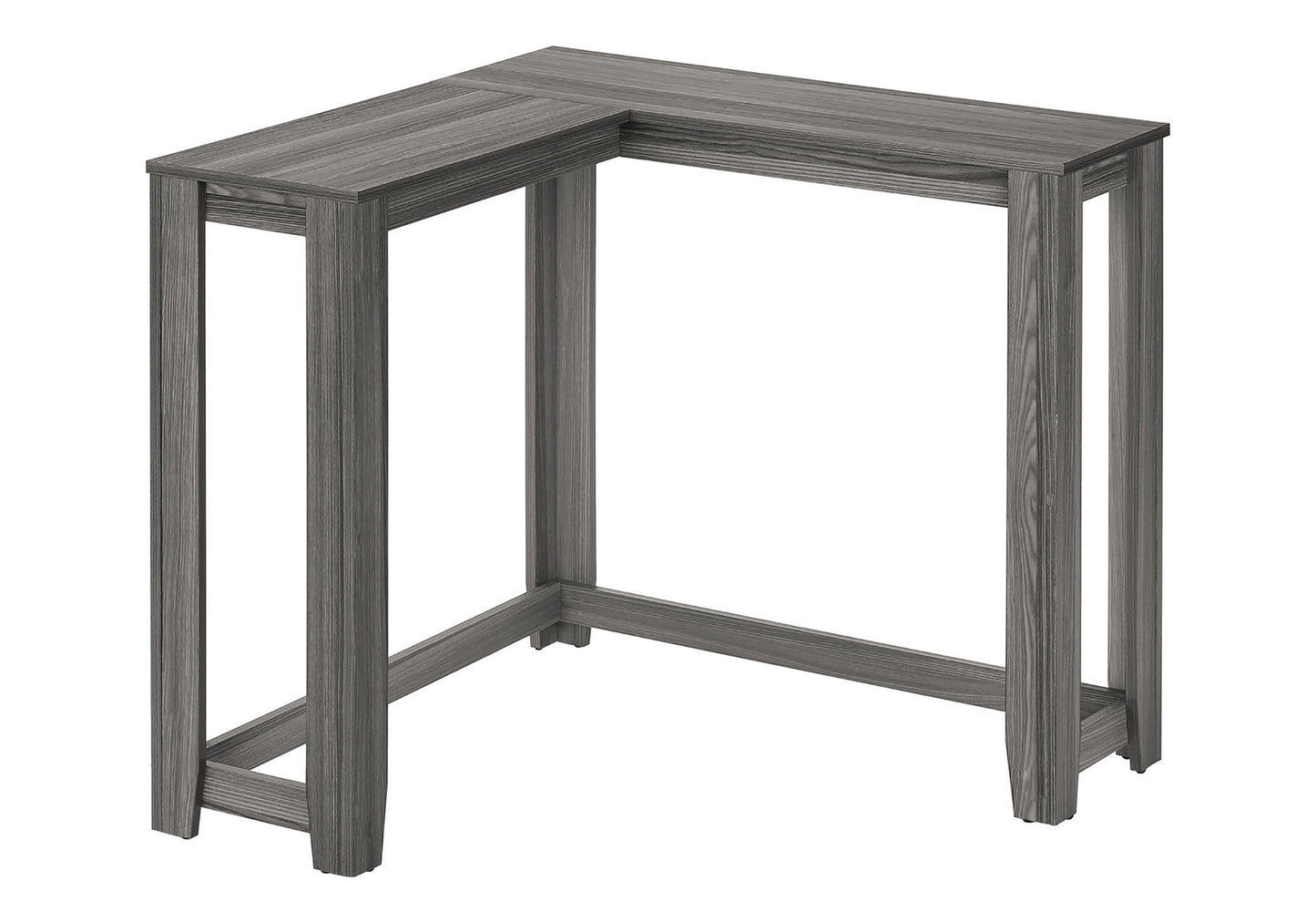 Gray wood finish Lshaped bar table with modern design