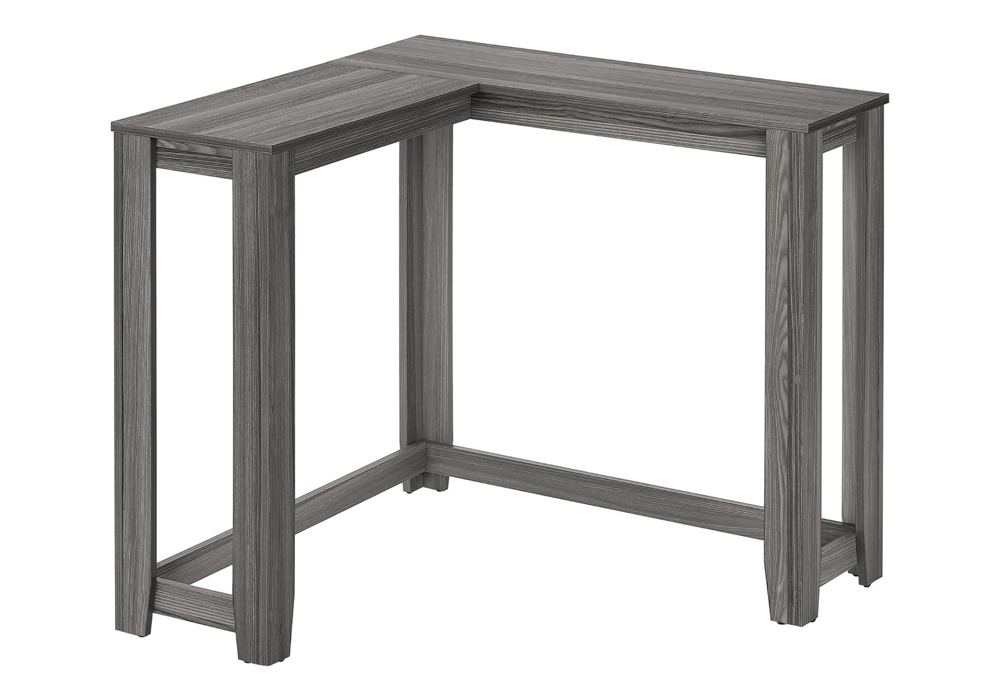 Gray wood finish Lshaped bar table with modern design