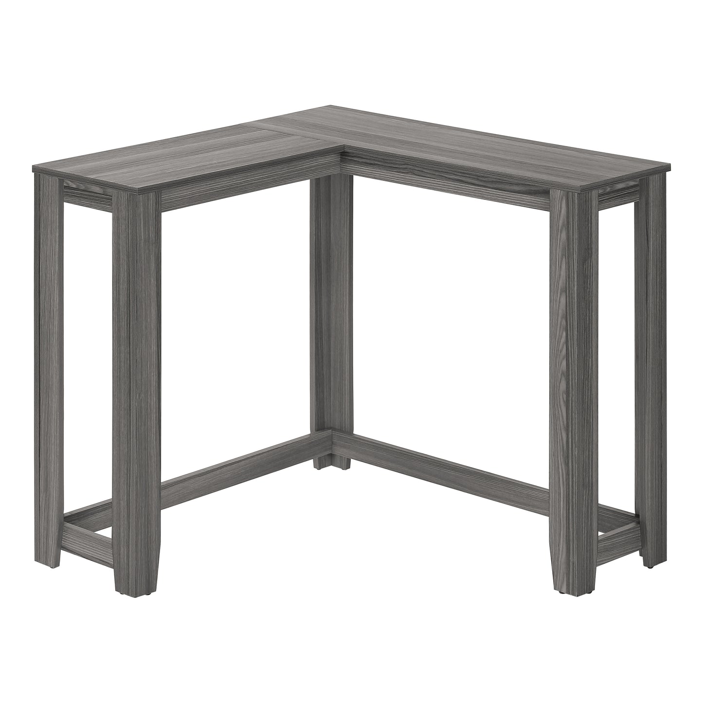 Modern grey wood Lshaped desk with clean lines perfect for home offices
