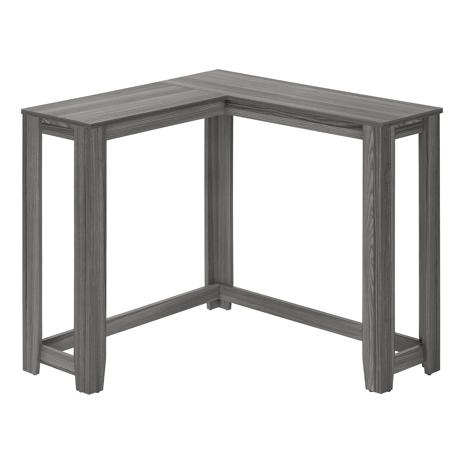 Modern grey wood Lshaped desk with clean lines perfect for home offices