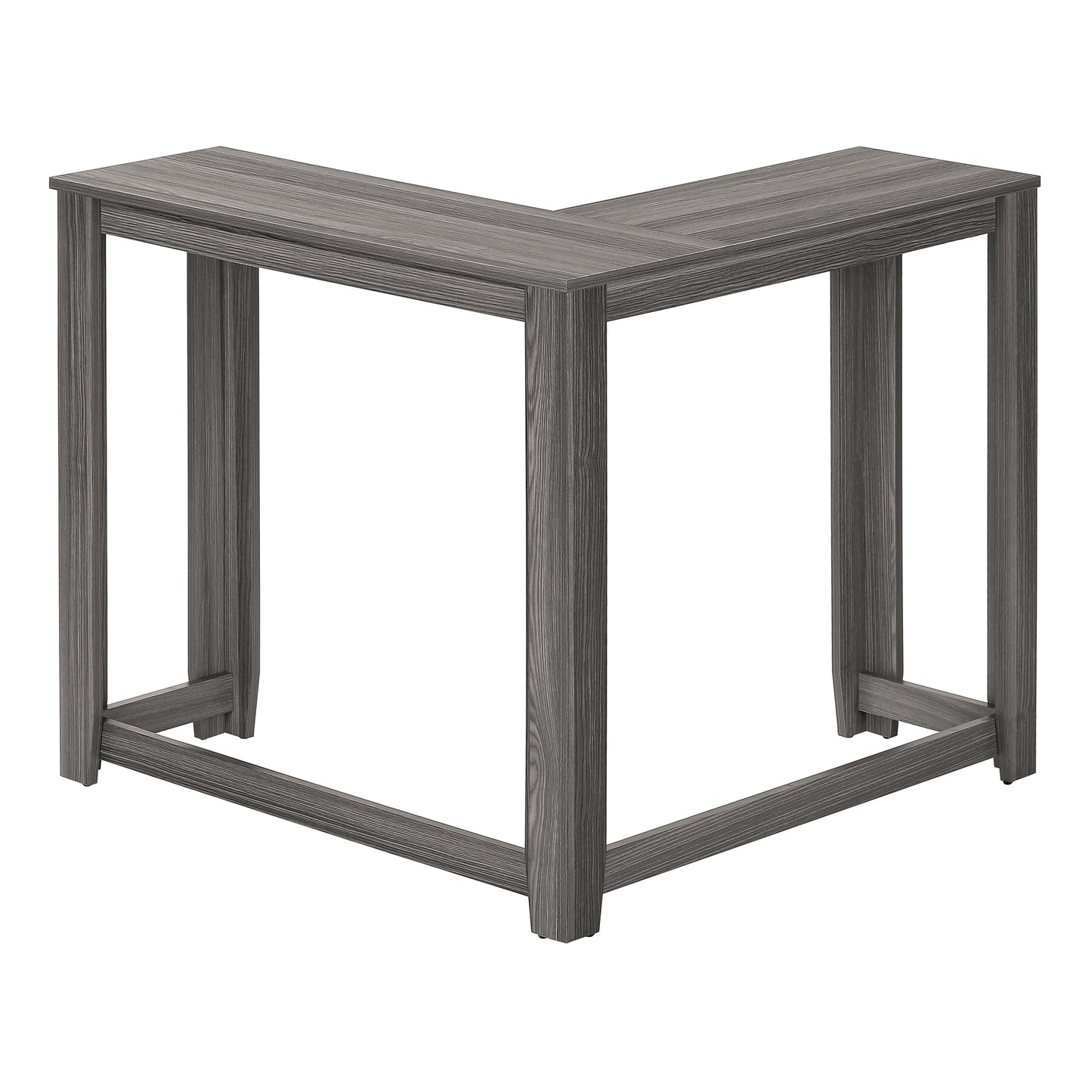 Modern gray wood finish Lshaped desk sleek and functional for home office